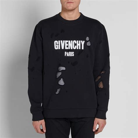 Givenchy Destroyed Crew Sweat Black .